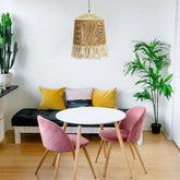 Fabric Barrel Living Room Vintage Pendant Light - Clowas