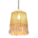 Fabric Barrel Living Room Vintage Pendant Light - Clowas
