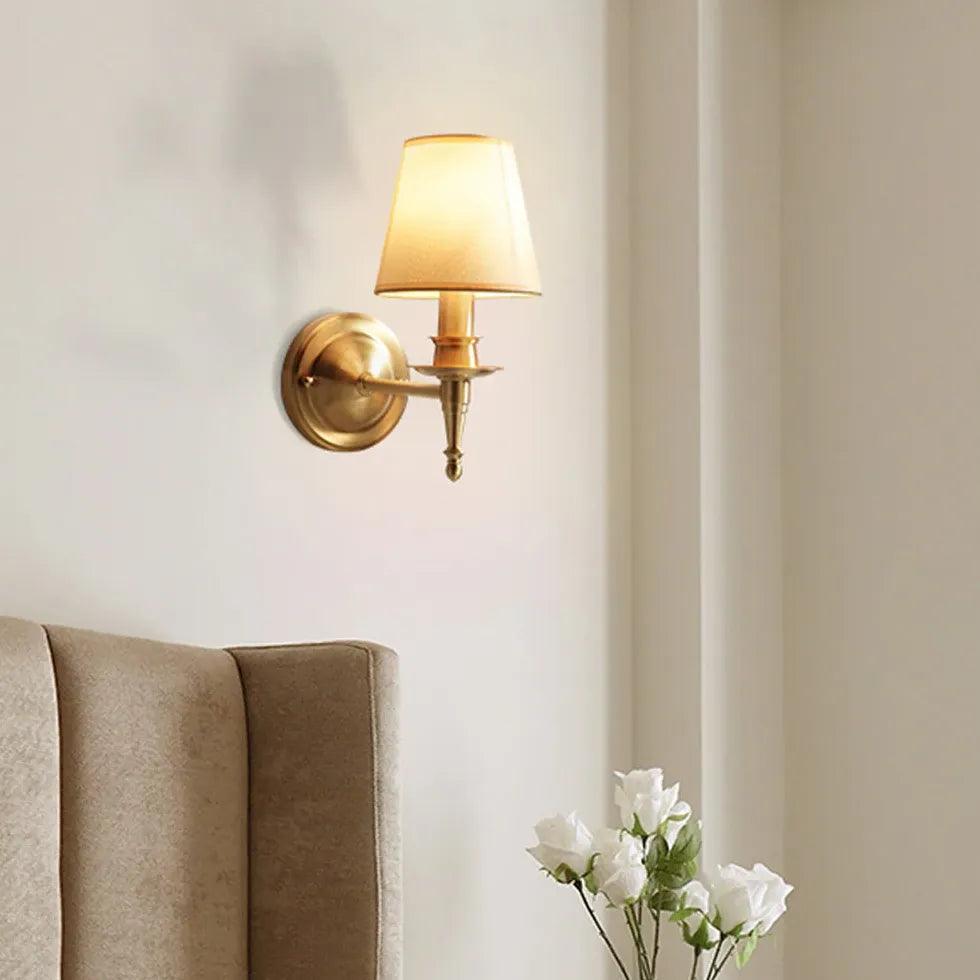 fabric wall lights indoor gold - Clowas