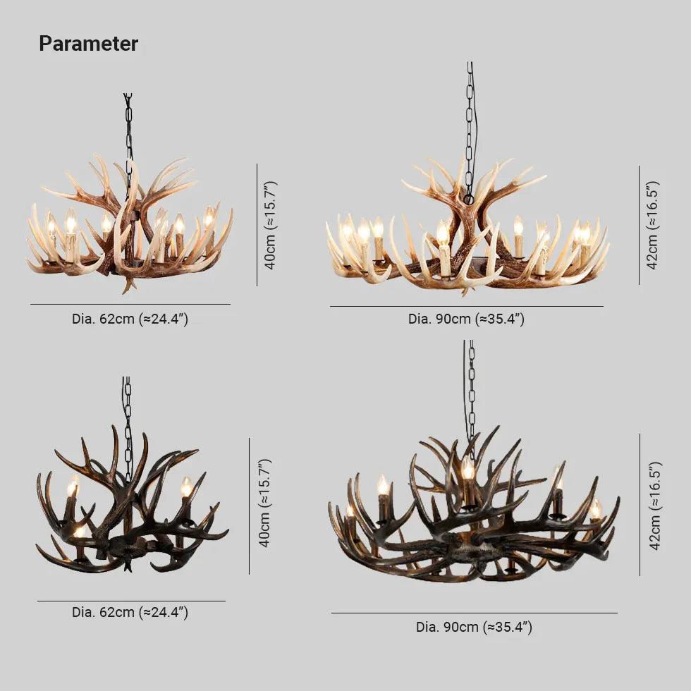Faux Antler Vintage Candle Holder Chandelier - Clowas