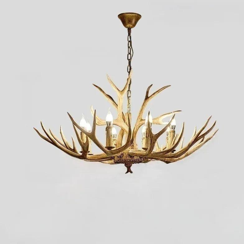 Faux Antler Wooden Candle Holder Chandelier - Clowas