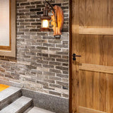 Fish Shape Lantern Wood Vintage Wall Lights - Clowas