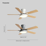 Nordic Silent Wooden Ceiling Fan With Light