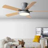 Nordic Silent Wooden Ceiling Fan With Light