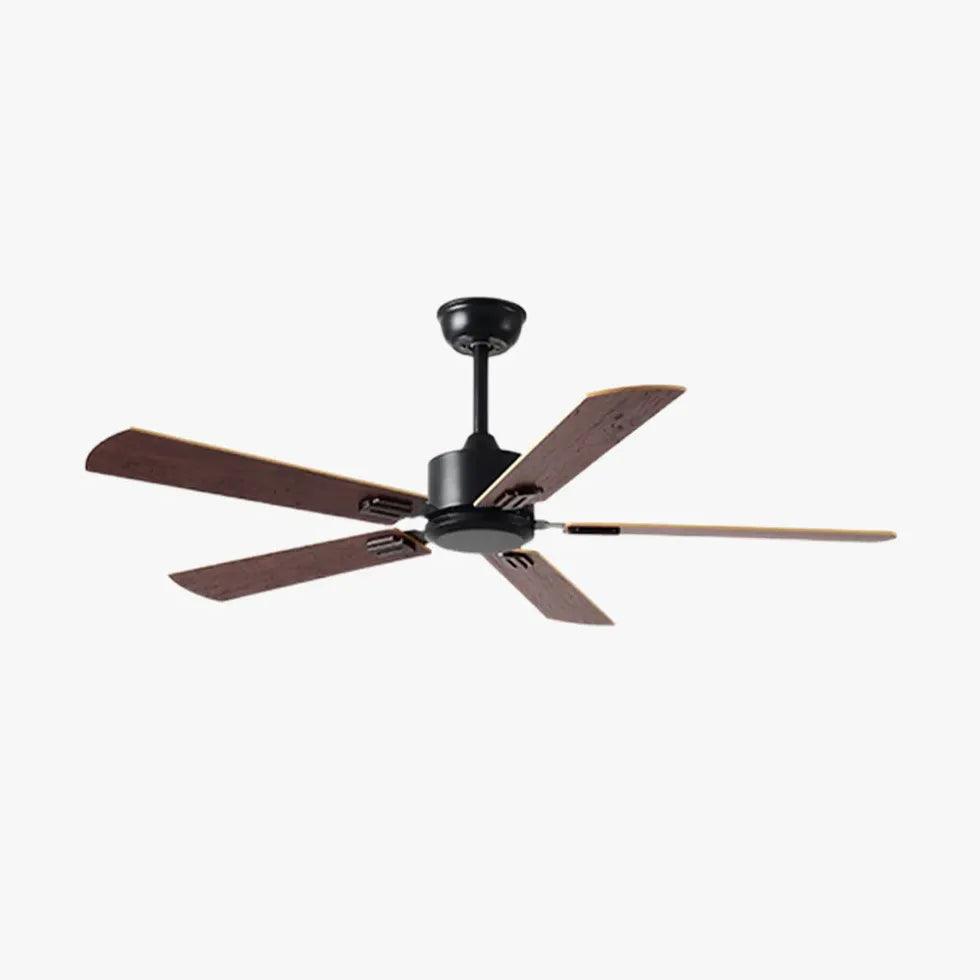 Five Leaf Wooden Vintage Restaurant Ceiling Fan Light - Clowas