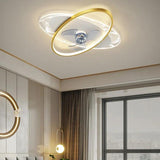 Flat Oval Modern Bedroom Fan Light - Clowas