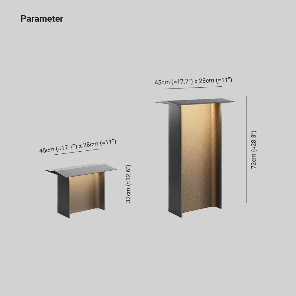 Flat Roof Black Garden Bollard Lights - Clowas
