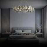 Flat Round Bedroom Crystal Chandelier - Clowas