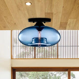 Flat Sphere Glass Modern Ceiling Light - Clowas