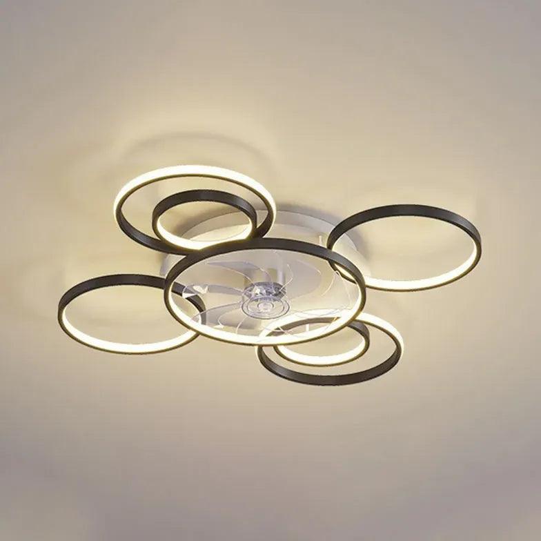 Flower Design Gold LED Modern Fan Light - Clowas