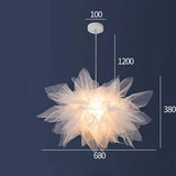 Flower-shaped Modern White Fabric Pendant Light - Clowas