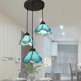 Vintage Colourful Petal Glass Pendant Light Fixture