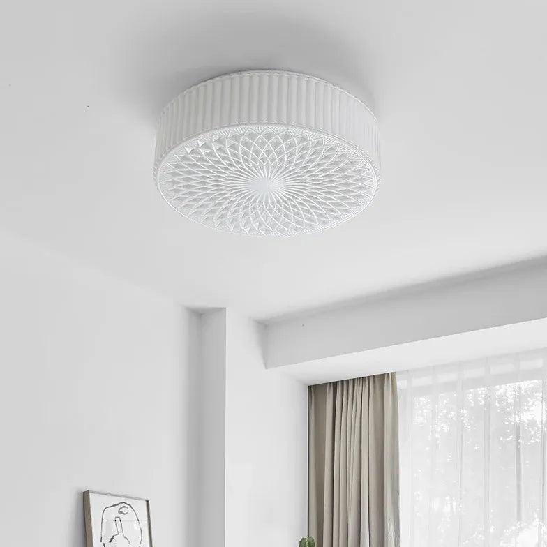 Folding Fan Bedroom White Flush Ceiling Lights - Clowas