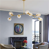 Bubble Branching Chandelier Mid Century Style Adjustable Glass for Living Room