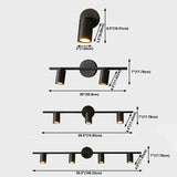 Multi Arm Cylinder Bathroom Mirror Spotlight - Clowas