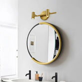 Luxury Round Polished Brass Wall Light for Bathroom