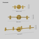 Luxury Round Polished Brass Wall Light for Bathroom