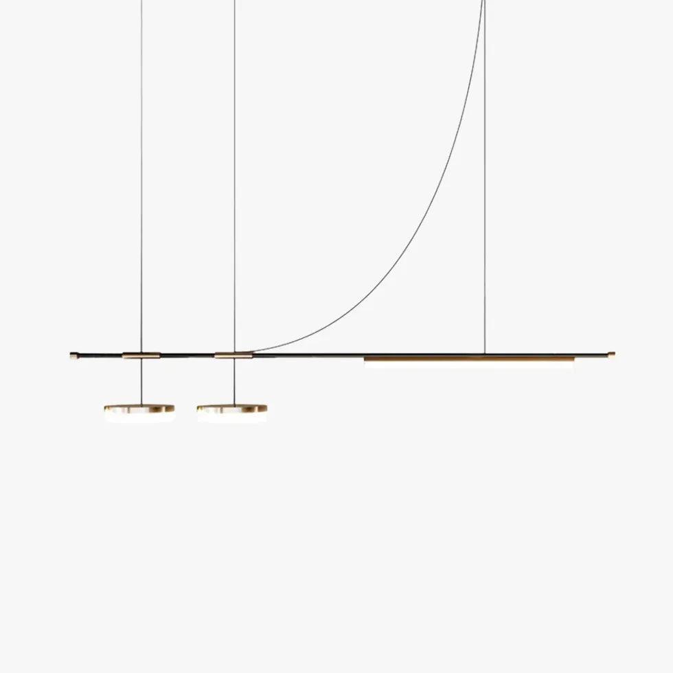 Linear Black Gold LED Dining Room Pendant Light - Clowas