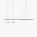 Linear Black Gold LED Dining Room Pendant Light - Clowas