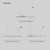 Linear Black Gold LED Dining Room Pendant Light - Clowas