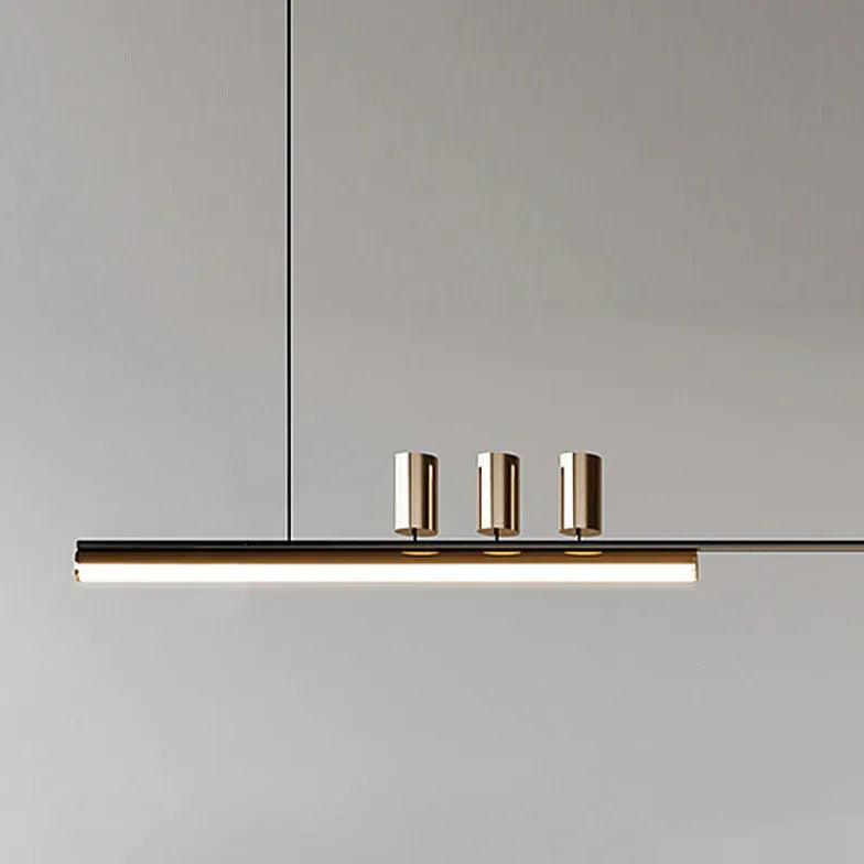 Linear Black Gold LED Dining Room Pendant Light - Clowas