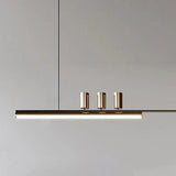 Linear Black Gold LED Dining Room Pendant Light - Clowas