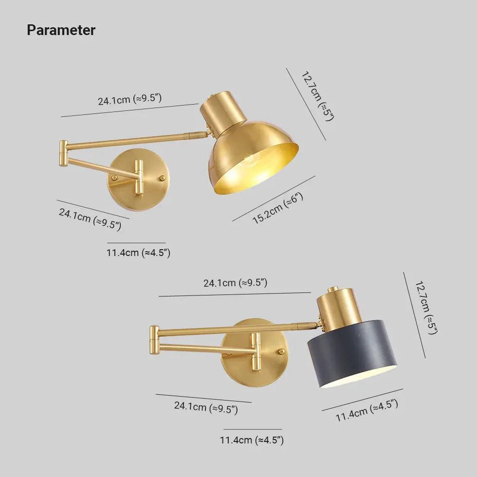Adjustable Metal Modern Bedroom Wall Lights - Clowas