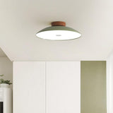 Cream Eye-Caring Flush Green Ceiling Light