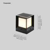 Frosted Glass Square Solar Outdoor Pillar Lights - Clowas