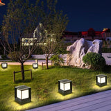 Frosted Glass Square Solar Outdoor Pillar Lights - Clowas