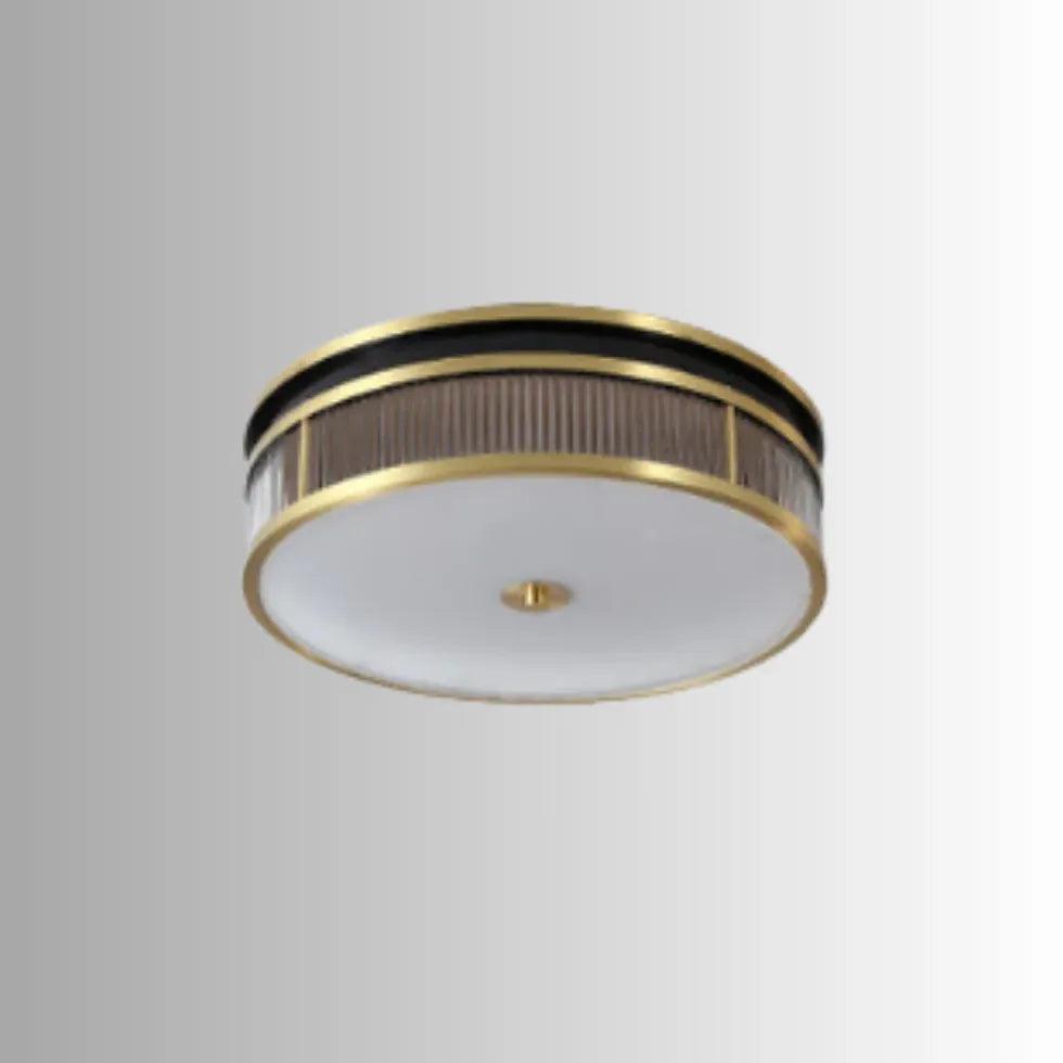 Frosted Stripes Modern Gold Flush Ceiling Lights - Clowas