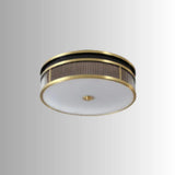 Frosted Stripes Modern Gold Flush Ceiling Lights - Clowas
