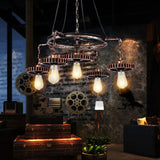 Gear Shaped Antique Bronze Industrial Pendant Light - Clowas