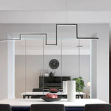 Geometric Line Design Black LED Pendant Light - Clowas