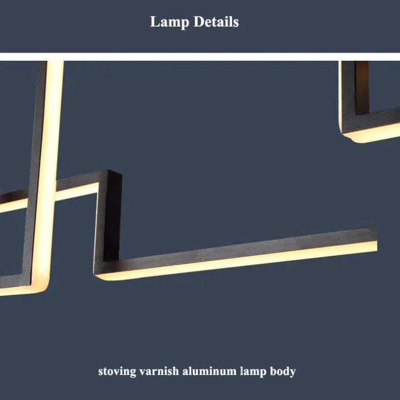 Geometric Line Design Black LED Pendant Light - Clowas