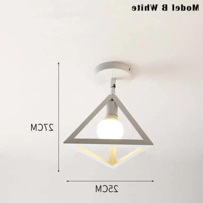 Geometric Metal Frame Black Modern Ceiling Light - Clowas