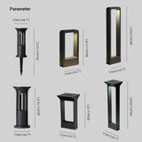 Square Design LED Solar Black Bollard Light
