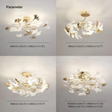 Ginkgo Leaf Gold Modern Flush Ceiling Lights - Clowas
