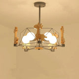 Giraffes Led Semi-flush Light Wood - Clowas