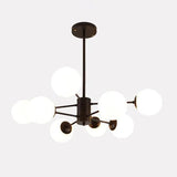 Glass and Gold Chandelier with Simple Iron Design