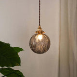 Gold Geometric Glass Bedroom Pendant Light - Clowas
