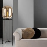 Floor Lamp with Square Base Glass Globe Design