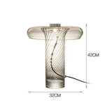 Glass Swirl Transparent Column Table Lamp - Clowas