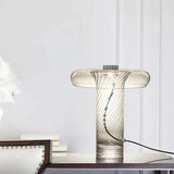 Glass Swirl Transparent Column Table Lamp - Clowas