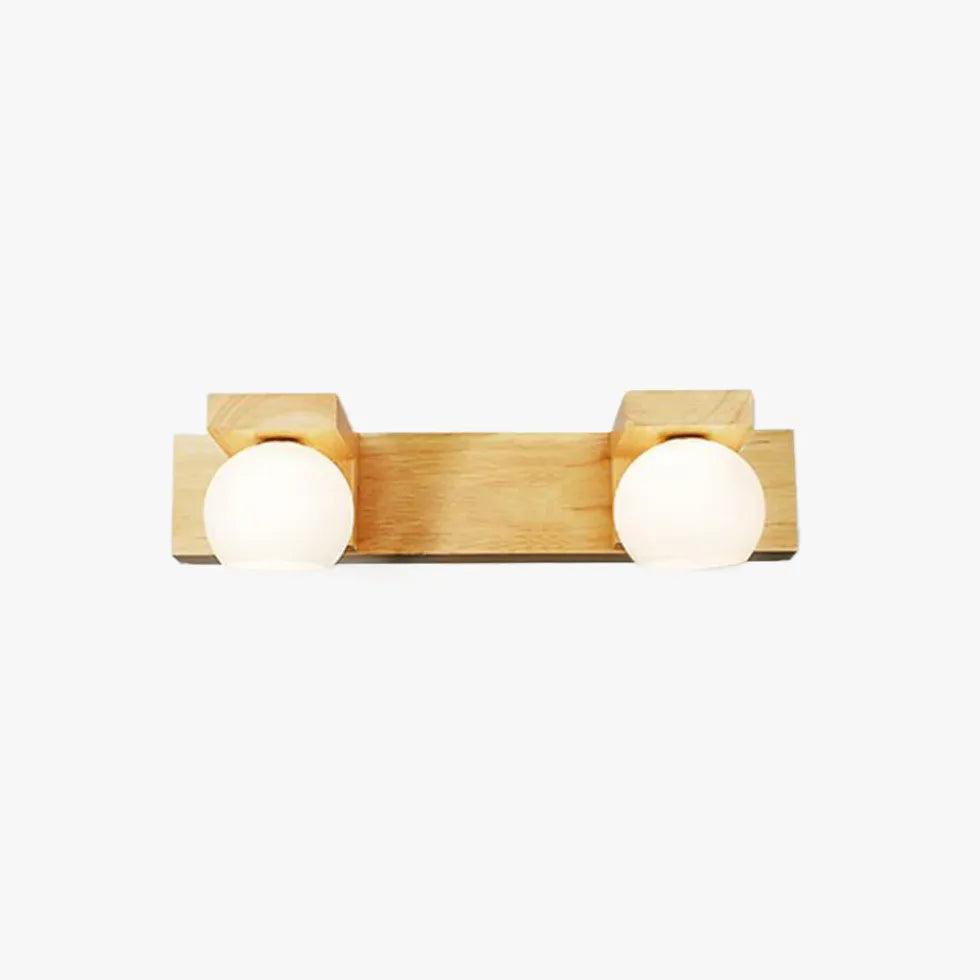 Globe Glass Wooden Shape Mirror Lights - Clowas