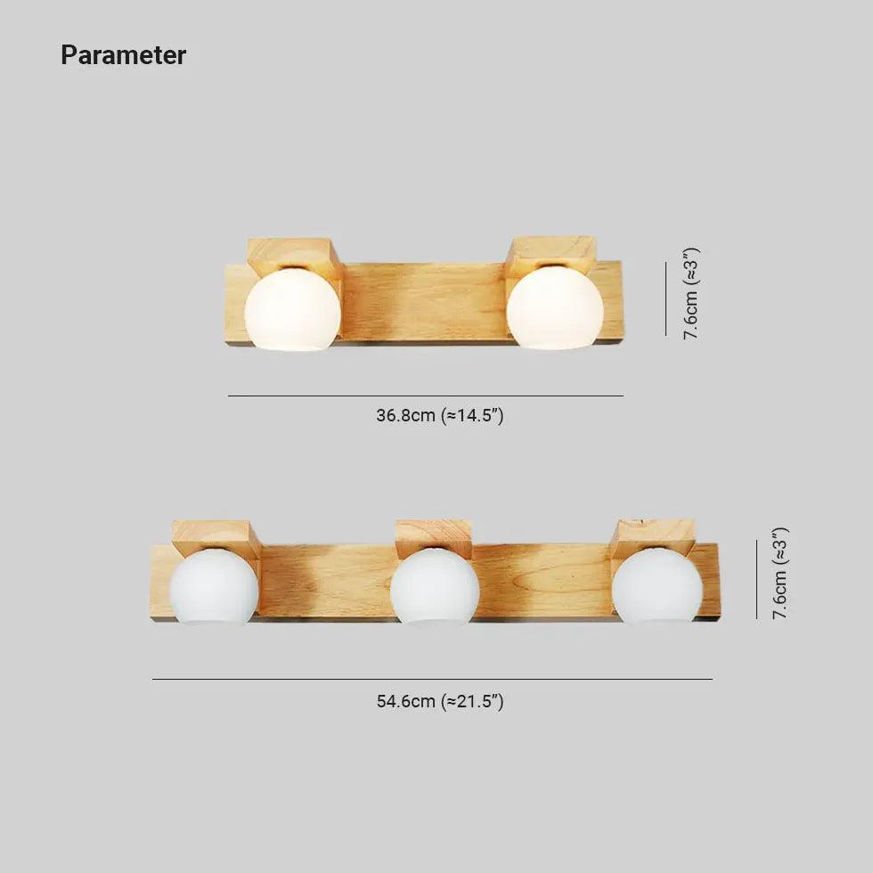 Globe Glass Wooden Shape Mirror Lights - Clowas