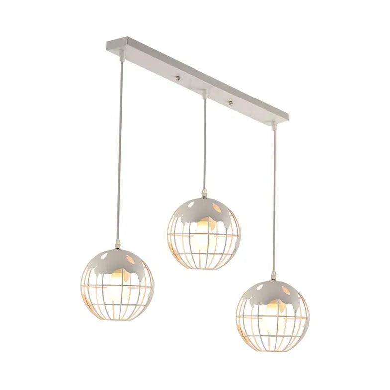 Globe-Shaped Black Frame Dining Room Pendant Light - Clowas