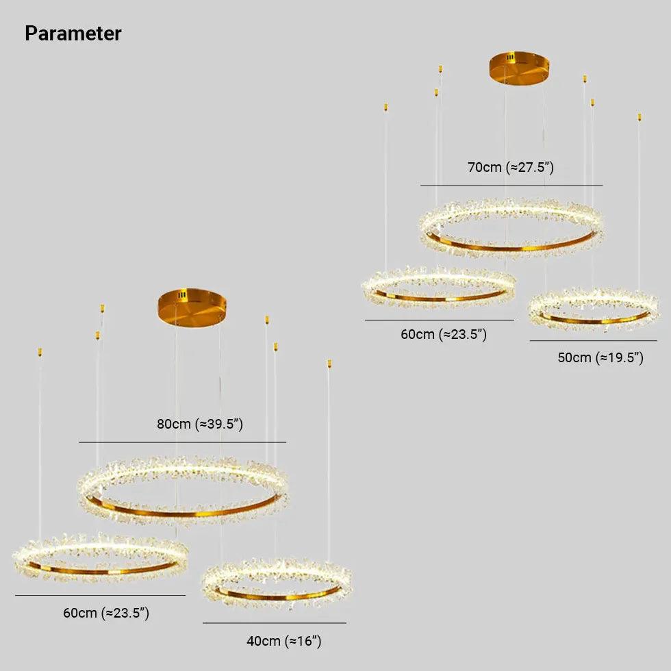 Gold Crystal Ring Modern Pendant Light - Clowas