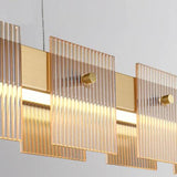 Gold Glass Linear Dining Room Pendant Light - Clowas