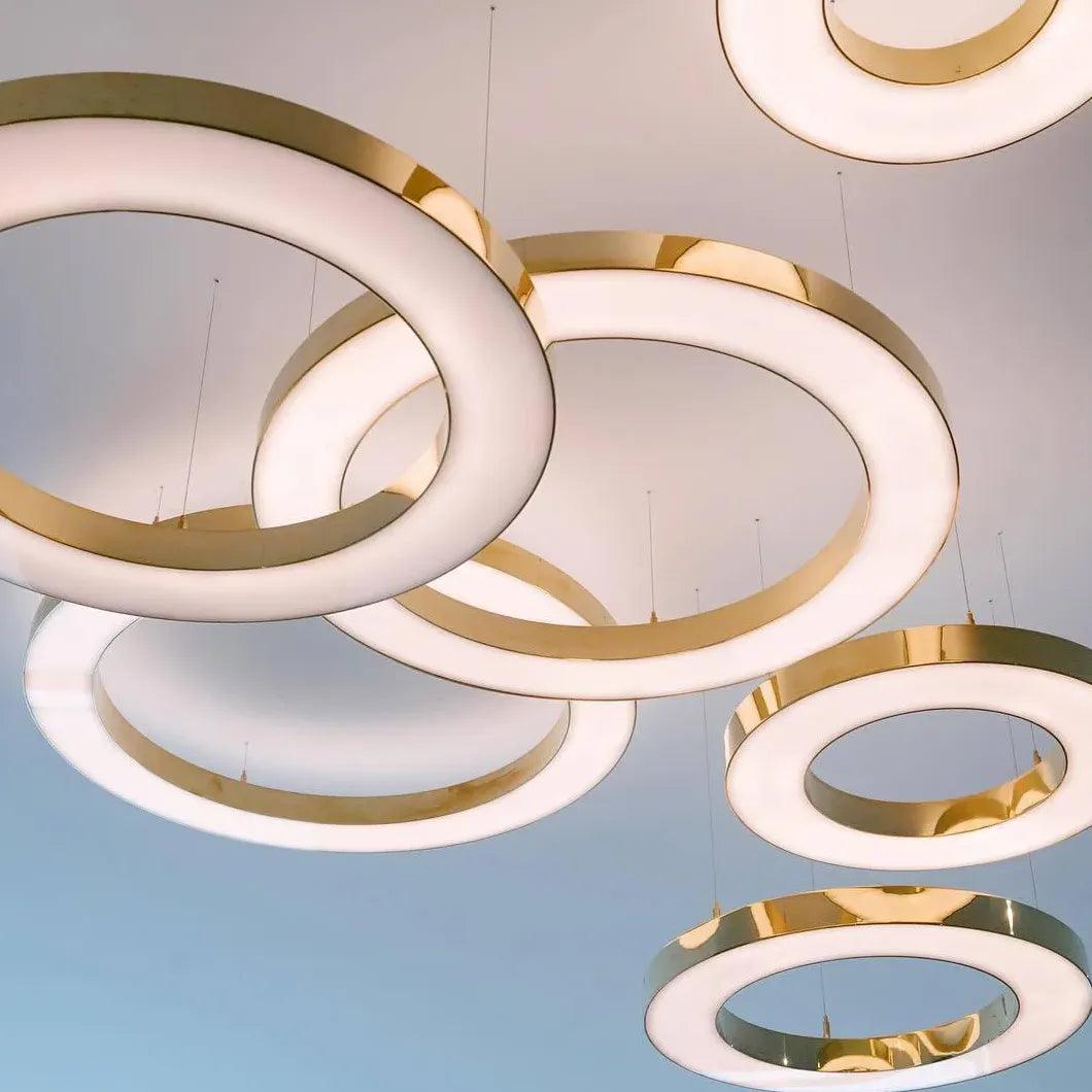 Gold LED Multi-Light Round Design Pendant Light - Clowas